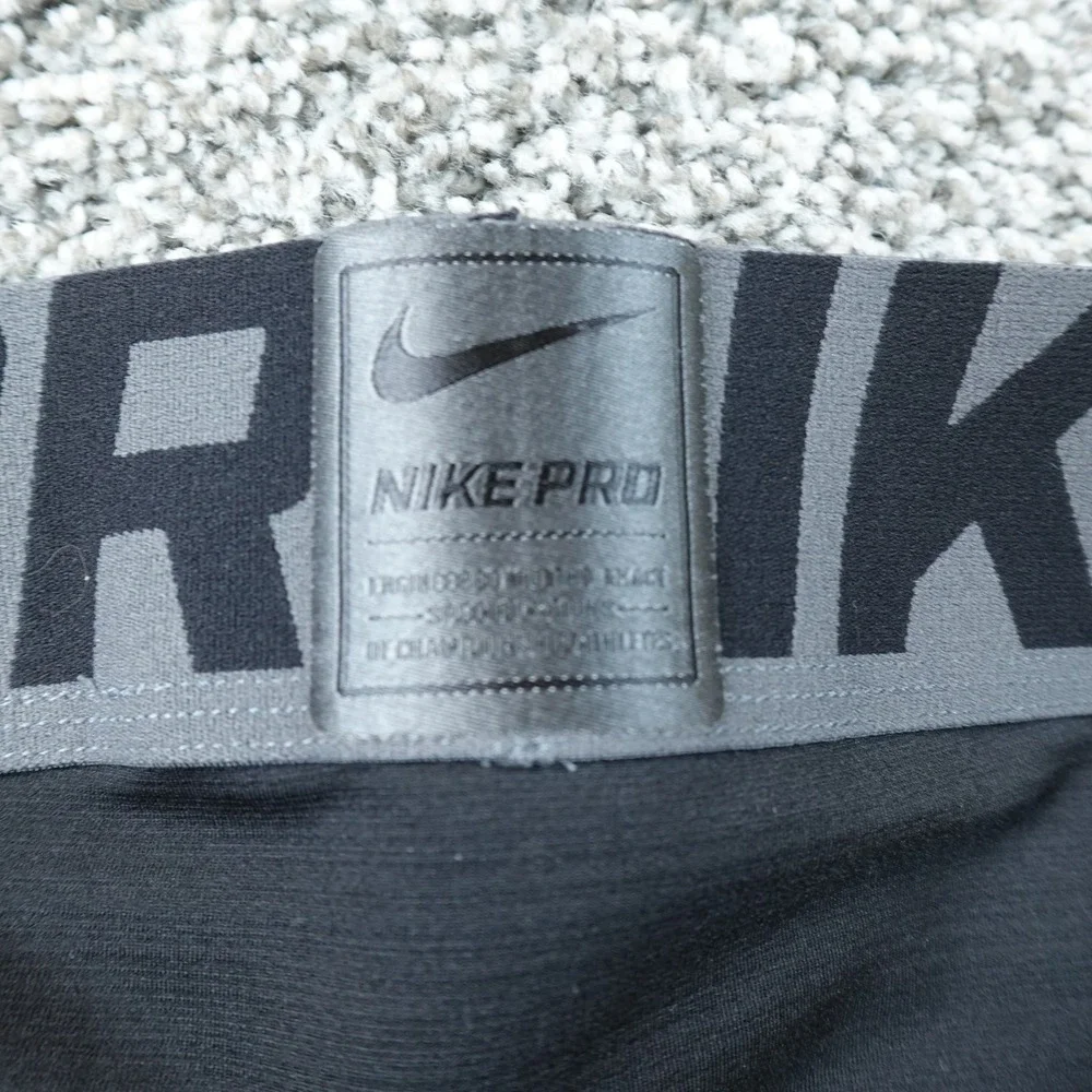 Nike Pro Leggings Mens L Black Hyperwarm Compression Gym Pants Athletic Workout